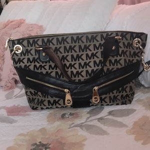 Michael Kors canvas and leather purse.